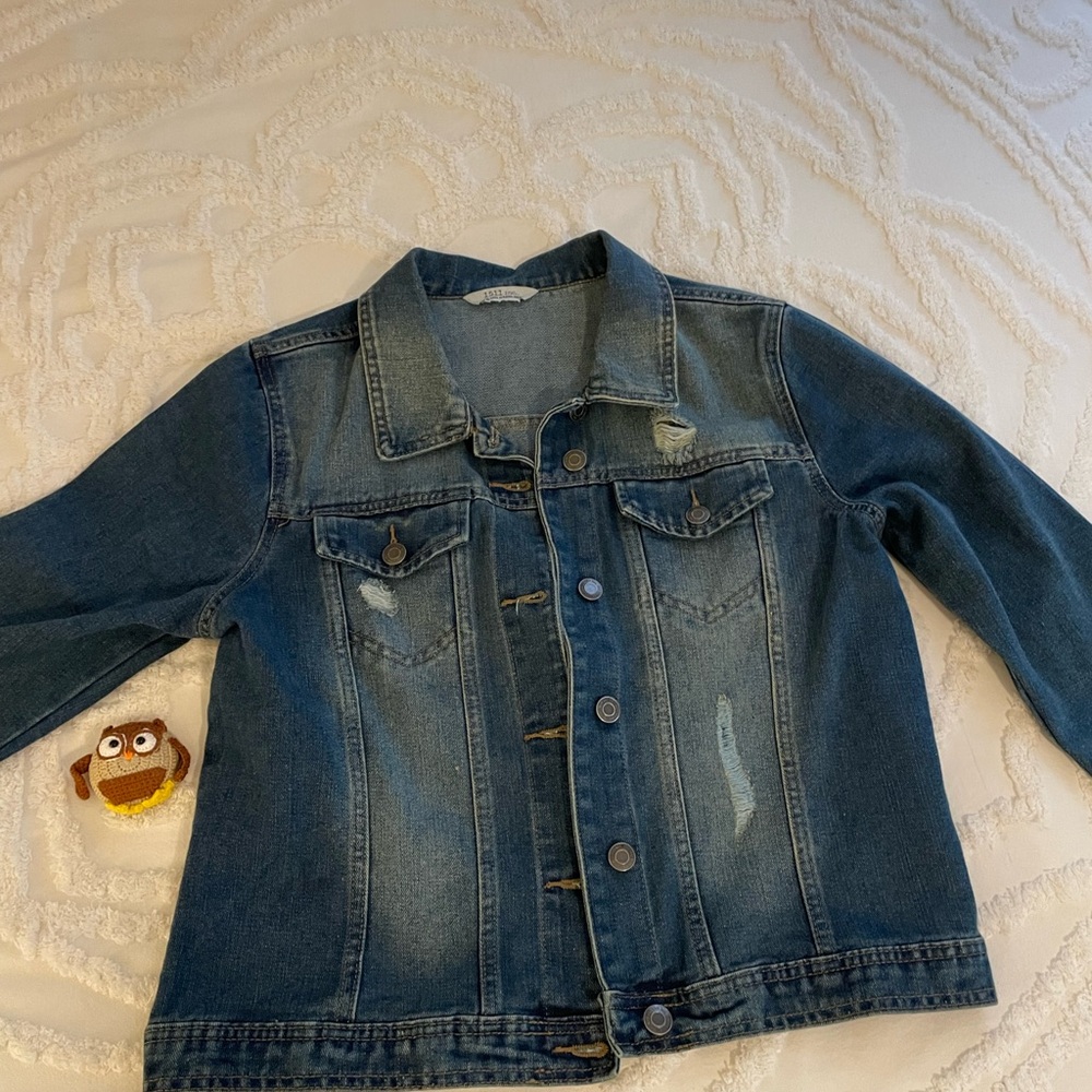 1511 Inc. XL Denim Jacket - distressed Blue Jean Jacket